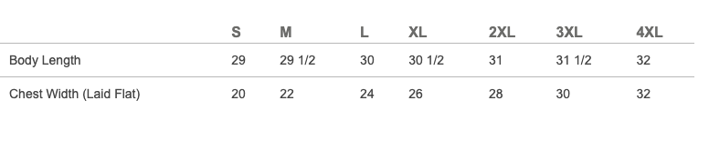 Unisex size guide